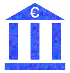 Euro Bank Building Triangle Lowpoly Flat Icon