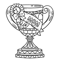 Mothers Day Mom Trophy Isolated Coloring Page