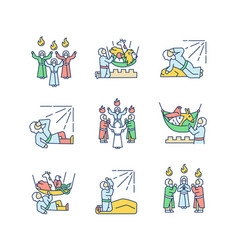 Bible Narratives Rgb Color Icons Set