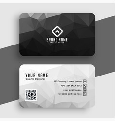 Low Poly Black And White Business Card Template