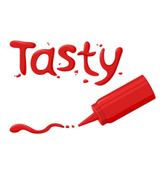 Tasty Ketchup Font With Drops Letters Tomato