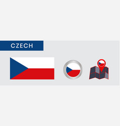 Czech Republic Flag In Official Color Embed Map