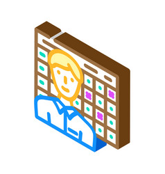 Maintenance Planner Repair Worker Isometric Icon