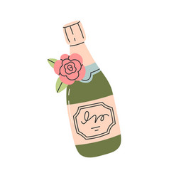 Champagne Bottle With Rose