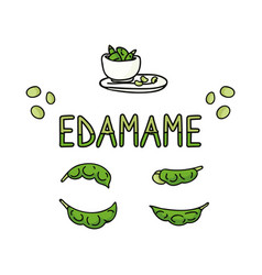 Cute Edamame Isolated Clipart Hand