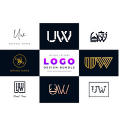 Initial Letters Uw Logo Design Bundle