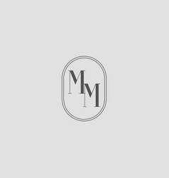 Initial Mm Wedding Monogram Logo Design