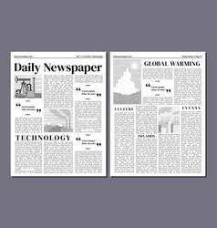 Newspaper Cover Page Empty Template Mockup Design