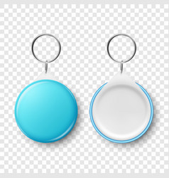 3d Realistic Blue Blank Round Button Badge