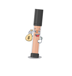 Crazy Rich Brightener Mascot Design Having Money