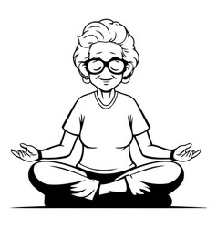 Elderly Woman Sitting In Lotus Position