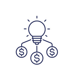 Funding Of The New Product Idea Line Icon