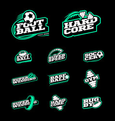 Retro Style Sport Logo Set Soccer Baseball Rugby