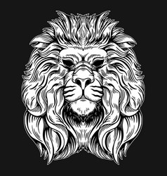 Dark Art Lion King Head Beast Hand Drawn Hatching