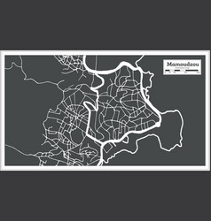 Mamoudzou Mayotte City Map In Retro Style Outline