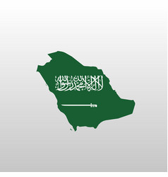 Saudi Arabia National Flag In Country Map