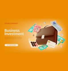 3d Business Investment Placard Poster Banner Card