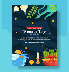 Happy Nowruz Day Vertical Poster Flat Cartoon