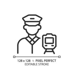 Train Driver Pixel Perfect Linear Icon