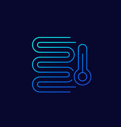 Underfloor Heating System Line Icon Design