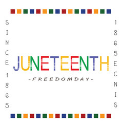 Four Color Captions With Square For Juneteenth