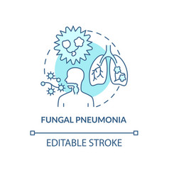 Fungal Pneumonia Blue Concept Icon