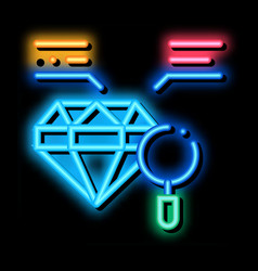 Inspection Study Diamond Stone Neon Glow Icon