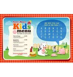 Cute Colorful Kids Meal Menu Placemat Template