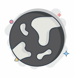 Icon Earth Related To Space Symbol Comic Style