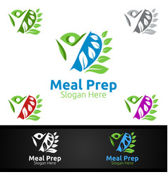 Love Meal Prep Healthy Food Logo For Restaurant