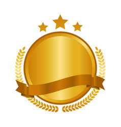 Golden badge quality marker Royalty Free Vector Image