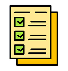 Work Checklist Icon Flat