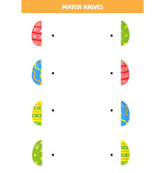 Match Halves Easter Eggs Logical Game