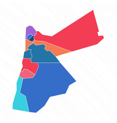 Multicolor Map Of Jordan With Provinces