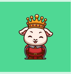 Goat King Cute Creative Kawaii Cartoon Mascot Logo