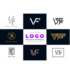 Initial Letters Vf Logo Design Bundle