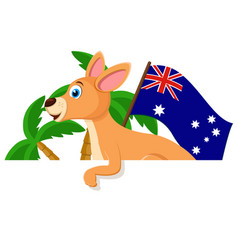 Kangaroo With The Flag Of Australia Space