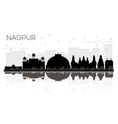 Nagpur India City Skyline Black And White