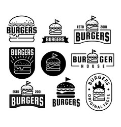 Burger Line Template Snack Bar Emblem