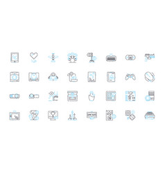 Gaming Industry Linear Icons Set Console