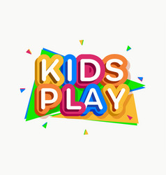 Kids Play Logo Cartoon Colorful Style