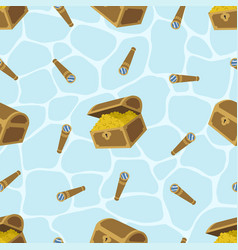 Pirate Treasure Box And Scope Seamless Pattern