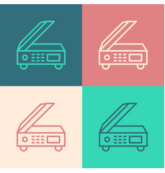 Pop Art Line Scanner Icon Isolated On Color