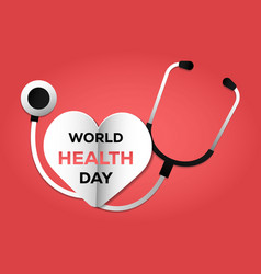 World Health Day With Stethoscope And Heart