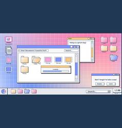 Computer Screen With 90s Retro Software Windows