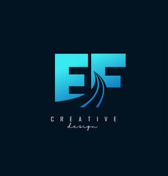 Creative Blue Letters Ef E F Logo With Leading