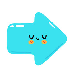 Cute Funny Blue Arrow Icon Hand Drawn Cartoon