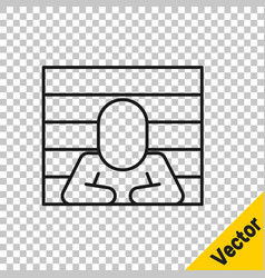 Black Line Prisoner Icon Isolated On Transparent