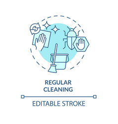 2d Thin Line Icon Regular Cleaning Concept