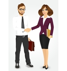 Businessman And Businesswoman Shaking Hands